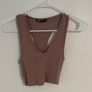 Zara Mauve Crop Top